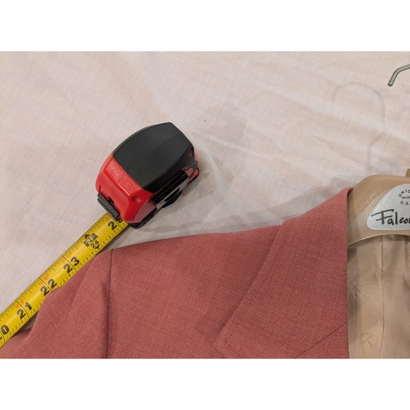 Vtg Arnie Men 42 Coral 2 Button Sport Coat Golf Umbrella Logo Arnold Palmer Wool - Picture 14 of 16